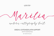Greek Font Marilia, a Script Font by Greek fonts by nantia.co (Thumbnail 2 of 14)