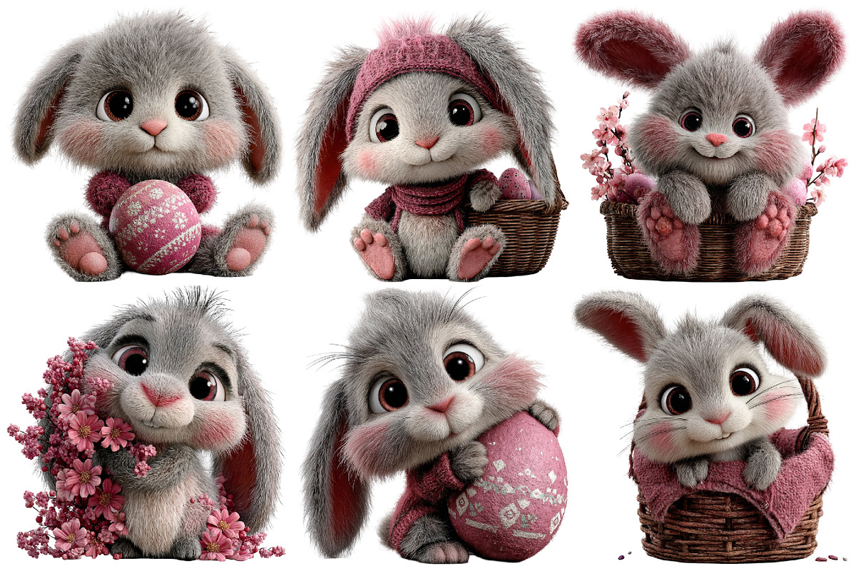 Whimsical Easter Bunny Clipart, an Illustration by Pixels.Craft (Photo 4 of 5)
