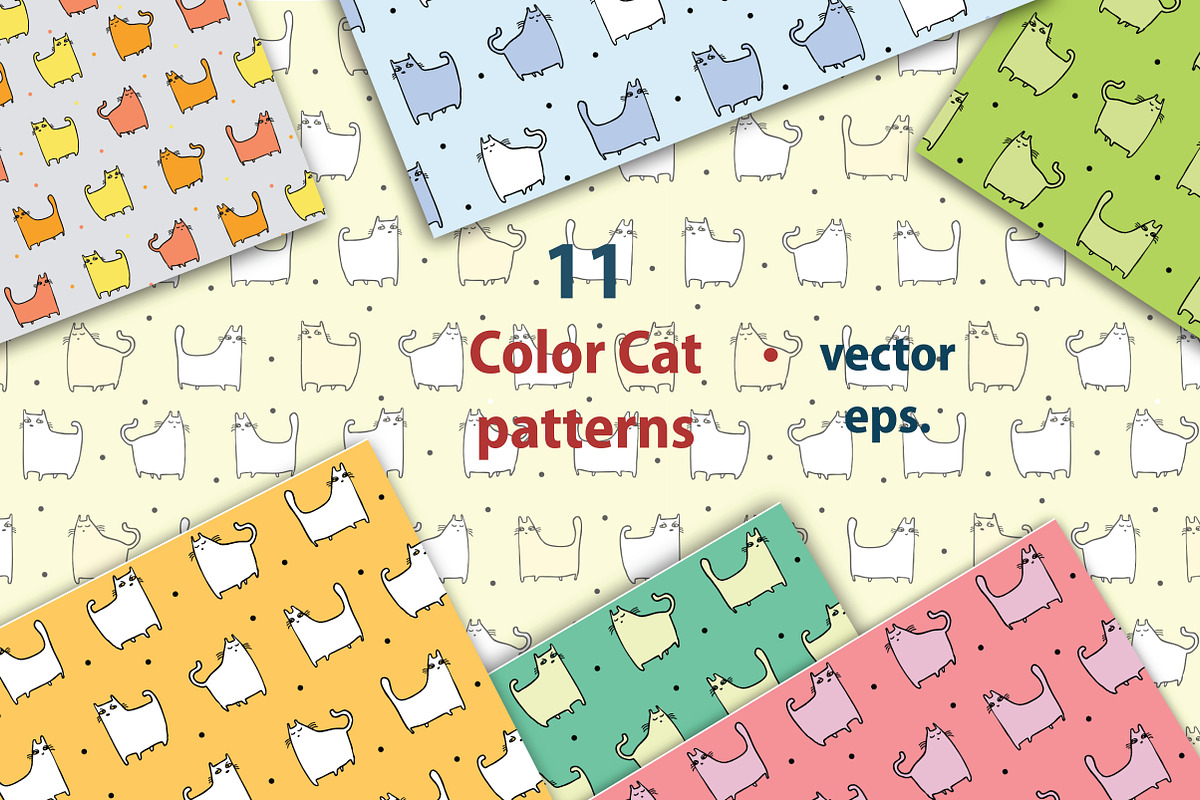 Serious Cat Collection - 40 patterns, a Pattern Graphic by Zooza Art (Photo 4 of 8)