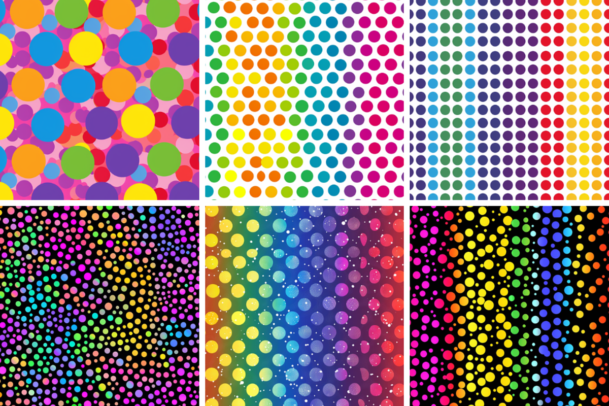 Rainbow Polka Dots Patterns