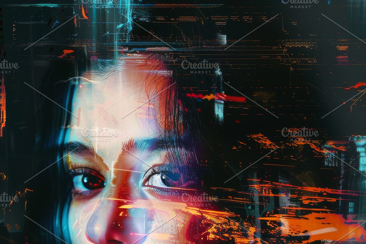 90 Glitch faces, a Person Illustration by Handmadefont (Photo 62 of 94)