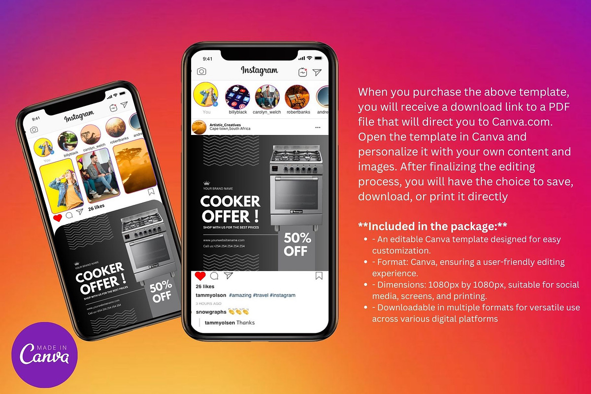 Cooker Offer Canva Editable Template