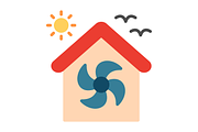 House Ventilation Flat Icon, a Duotone Icon by Pexelpy (Thumbnail 2 of 2)