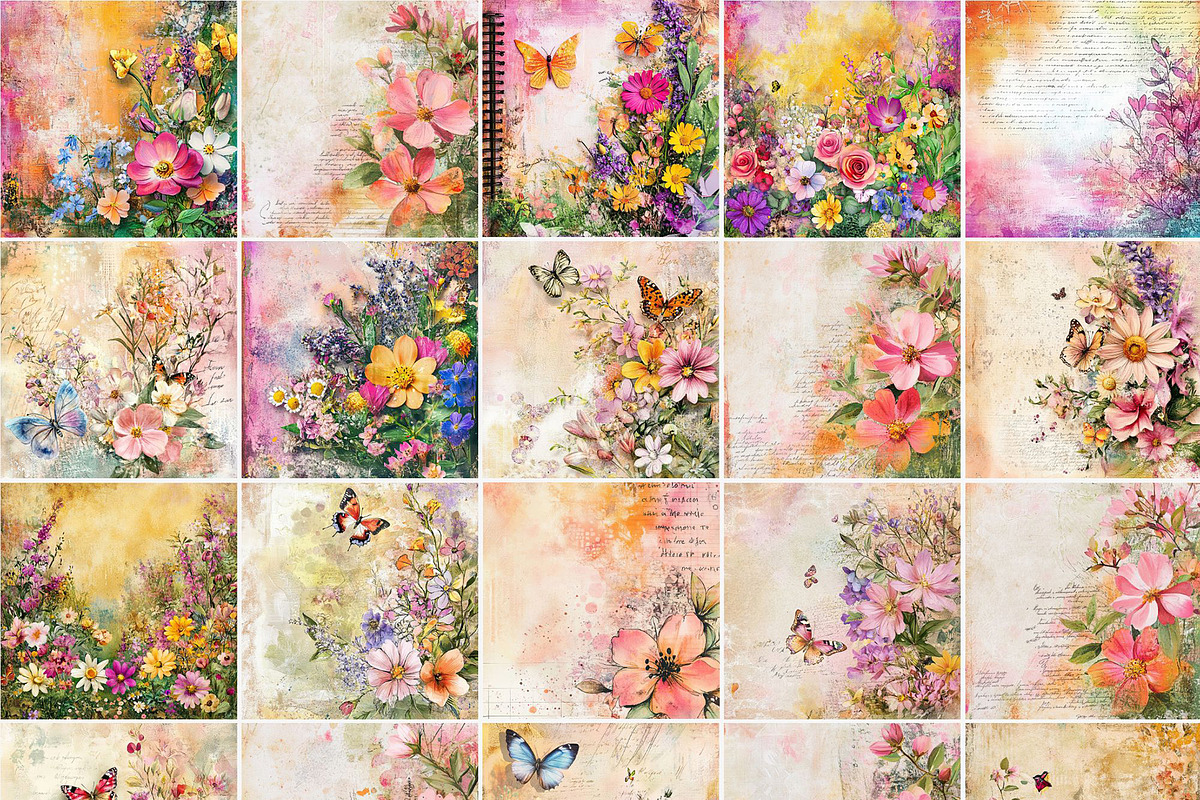 Floral Distressed Backgrounds, a Decorative Illustration by pictures for you (Photo 14 of 36)