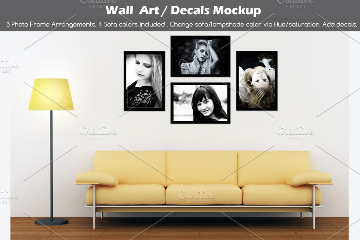 Wall art / decals / poster Mockup v2, a Mockup by aivos (Photo 1 of 4)