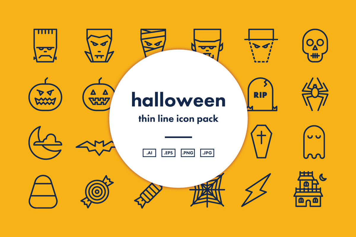 Halloween Thin Line Icon Pack, an Icon by courtcald (Photo 1 of 2)