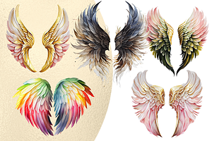 Angel Wing Watercolor Clipart