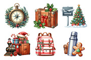 Christmas Travel Watercolour Clipart, an Illustration by Daily.Designs (Thumbnail 3 of 5)