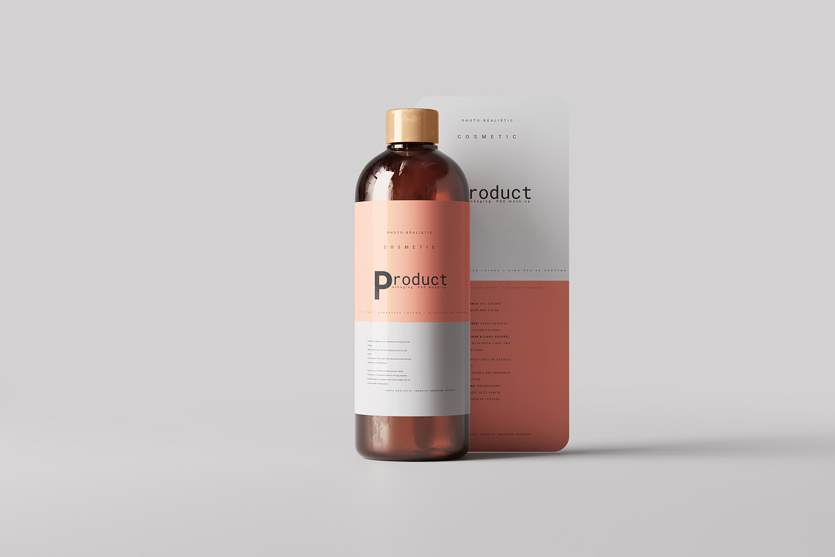 Amber Bottle Mockup, a Product Mockup by pmvch (Photo 2 of 10)