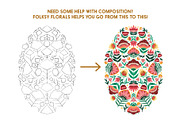 Folksy Florals Christmas Templates, an Illustration by On the Mark Designs (Thumbnail 3 of 7)