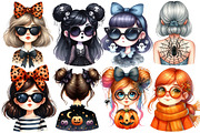 Halloween Messy Bun Png Bundle, an Illustration by Designworld (Thumbnail 2 of 5)
