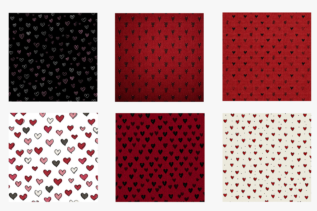valentines themed digital papers, an Illustration by CreationArt (Photo 4 of 5)