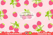Cute Strawberry Pattern Seamless, a Background Graphic by K.JackArtwork (Thumbnail 1 of 7)
