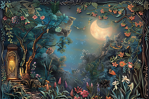 Mysterious Moonlit Garden