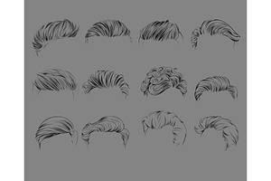 Male Hair Stamps Brushes Procreate