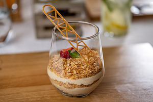 Delicious layered dessert, a Photo by Grafvision photography