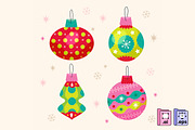 Hand-Drawn Christmas Ball Ornaments, a Decorative Illustration by MISS CHATZ (Thumbnail 1 of 3)