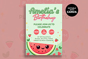 Cute Watermelon Birthday Invitation, an Invitation Template by M9 Design (Thumbnail 1 of 4)