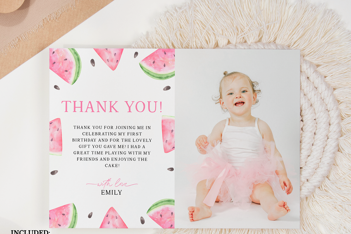 Watermelon Birthday Photo Thank You, an Invitation Template by Digital_Mind (Photo 3 of 6)