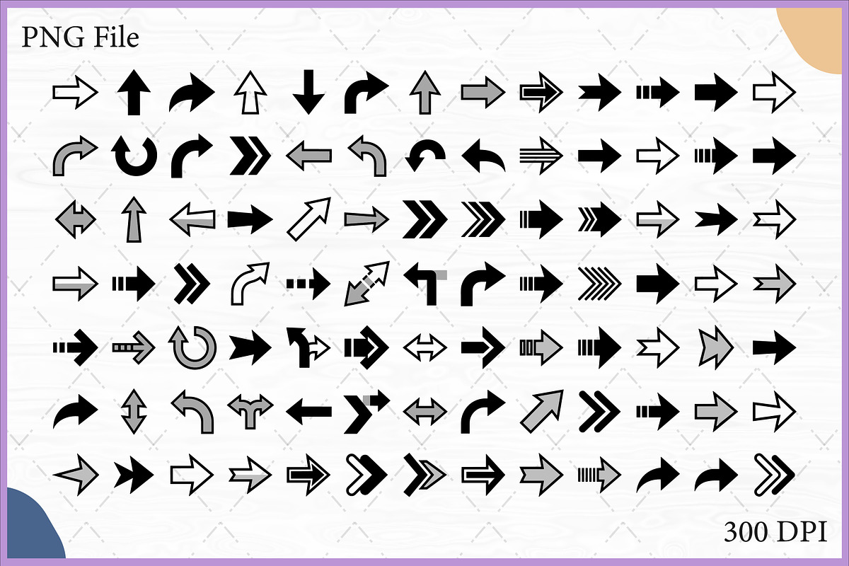 Direction Arrow Icon Symbols SVG Set, a Decorative Illustration by Gfx Expert Team (Photo 1 of 3)