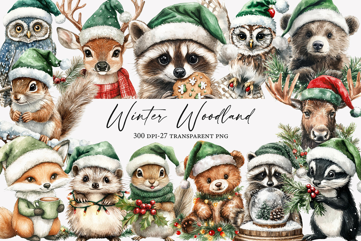 Winter Woodland Clipart, an Illustration by Designworld (Photo 1 of 5)