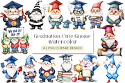 Graduation Cute Gnome Clipart, an Illustration by DreamArtGraphic (Thumbnail 1 of 4)