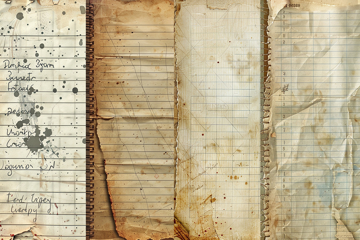 Grunge Lined Note Digital Papers, a Background Graphic by BonaDesigns (Photo 4 of 6)