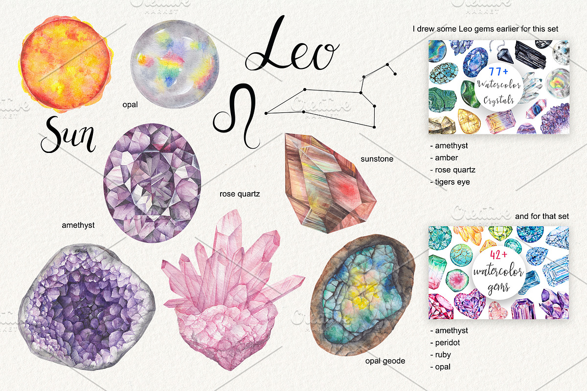 Birthstones Planets Zodiac Crystals, an Illustration by Alena Solonshchikova (Photo 7 of 13)
