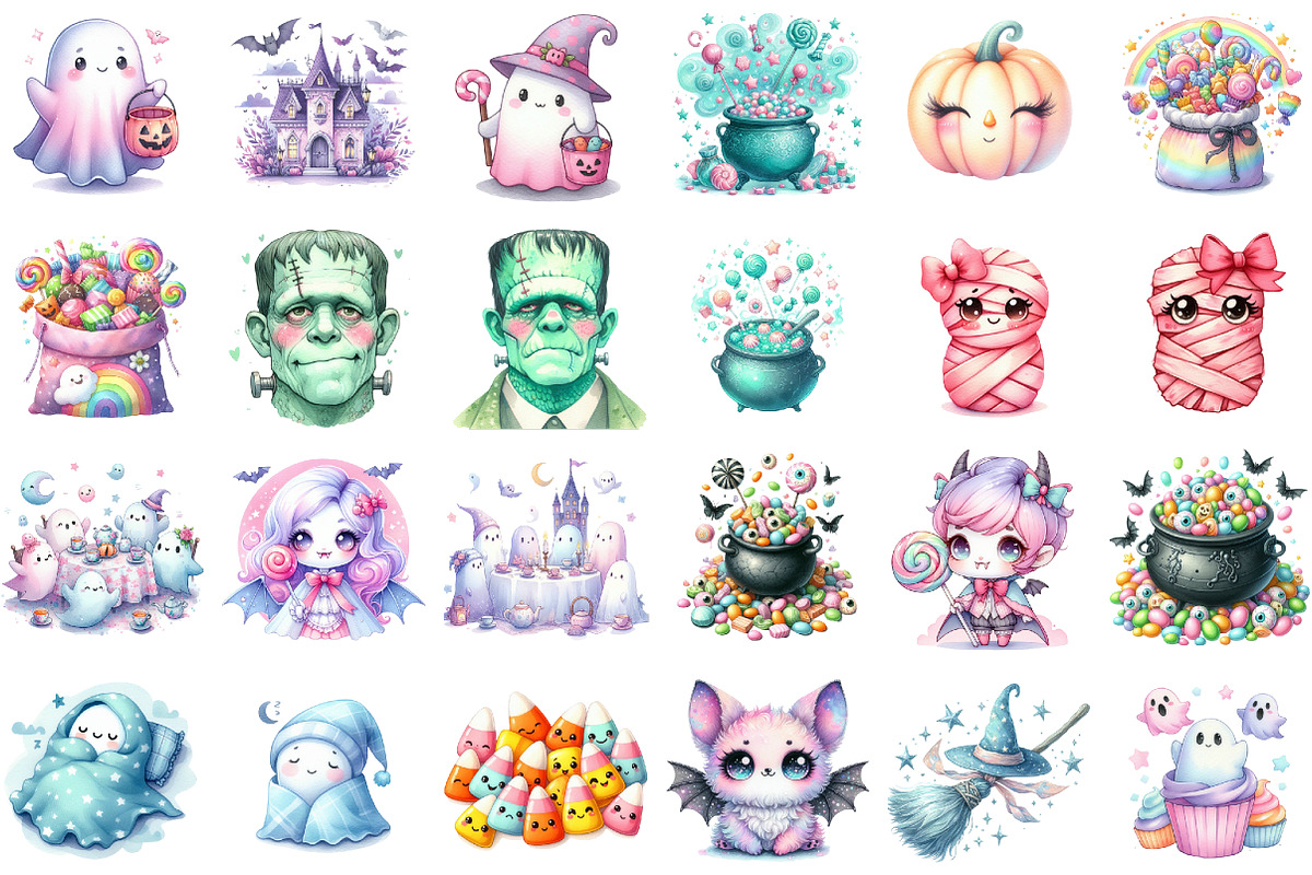 Pastel Halloween Clipart, an Illustration by Sublimation Artist (Photo 2 of 6)