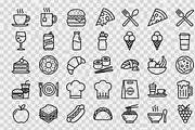 Food Beverage Icon Pack, an Outline Icon by adenpinkstore (Thumbnail 1 of 18)