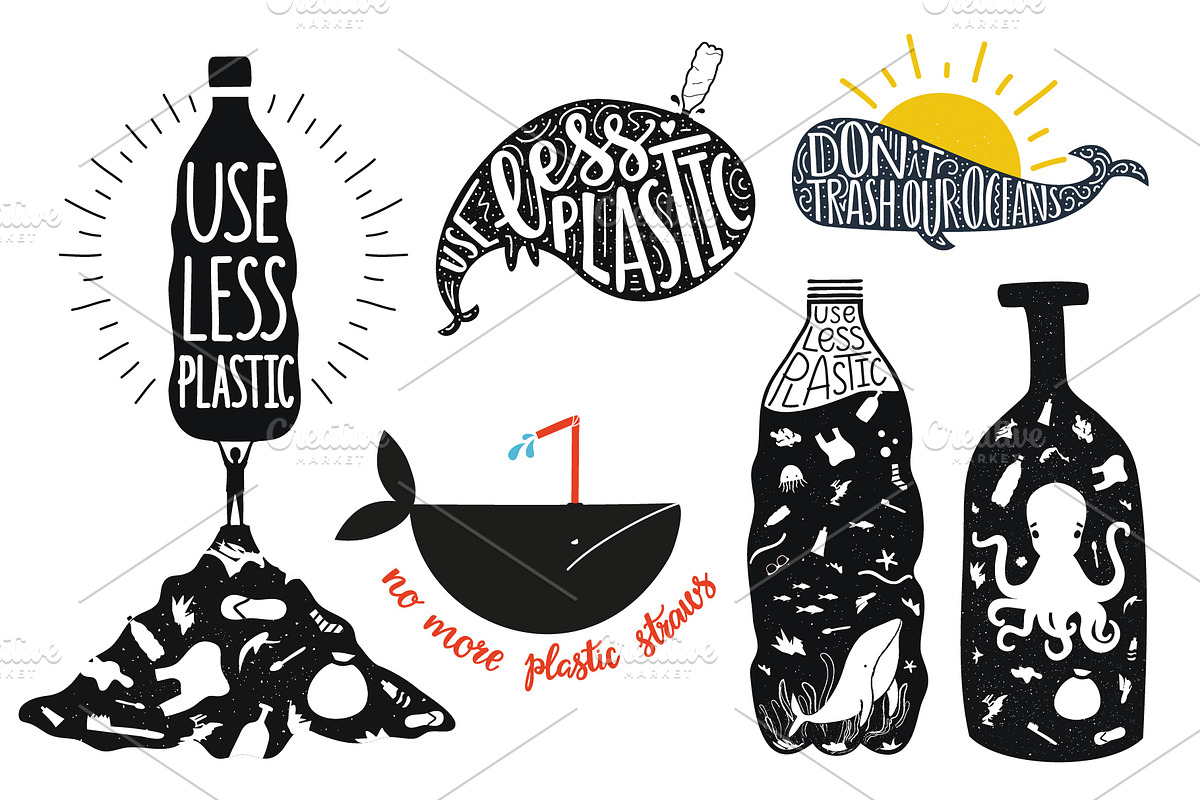 Save the ocean ecology set, an Animal Illustration by JULYMILKS (Photo 1 of 4)