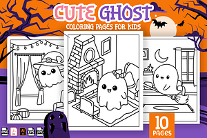 Cute Ghost Coloring Pages For Kids