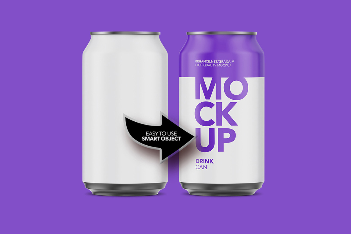 Matte Aluminium Can Mockup, a Product Mockup by Graxaim Mock-up (Photo 5 of 5)