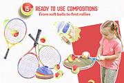 Tennis Academy Watercolor Collection, a Sport Illustration by WatercolorElena (Thumbnail 4 of 13)
