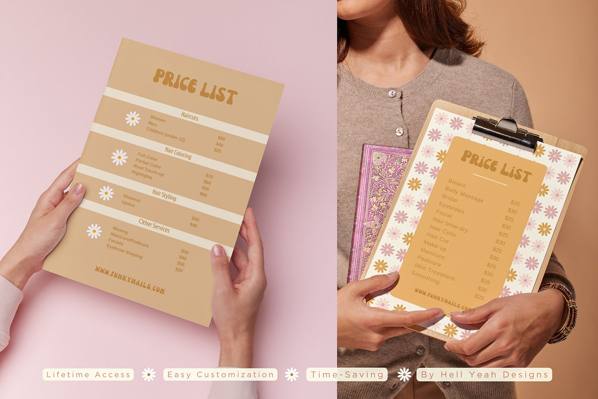 Retro Price List Templates, a Card Template by Hell Yeah Designs (Photo 3 of 6)
