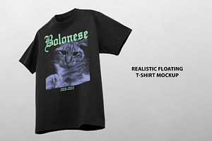 Realistic Floating T-shirt Mockup