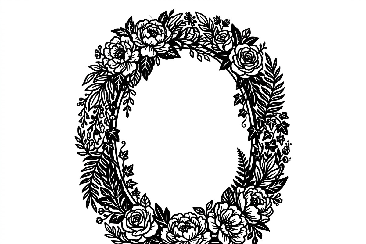 50 Elegant Floral Oval Mirror Frame, a Decorative Illustration by Amazin_art (Photo 23 of 40)
