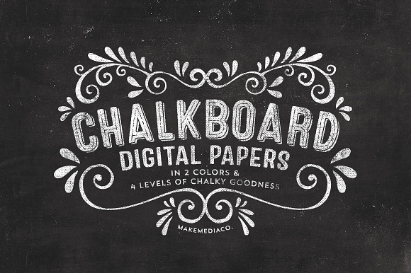 Chalkboard Digital Paper Textures preview 5