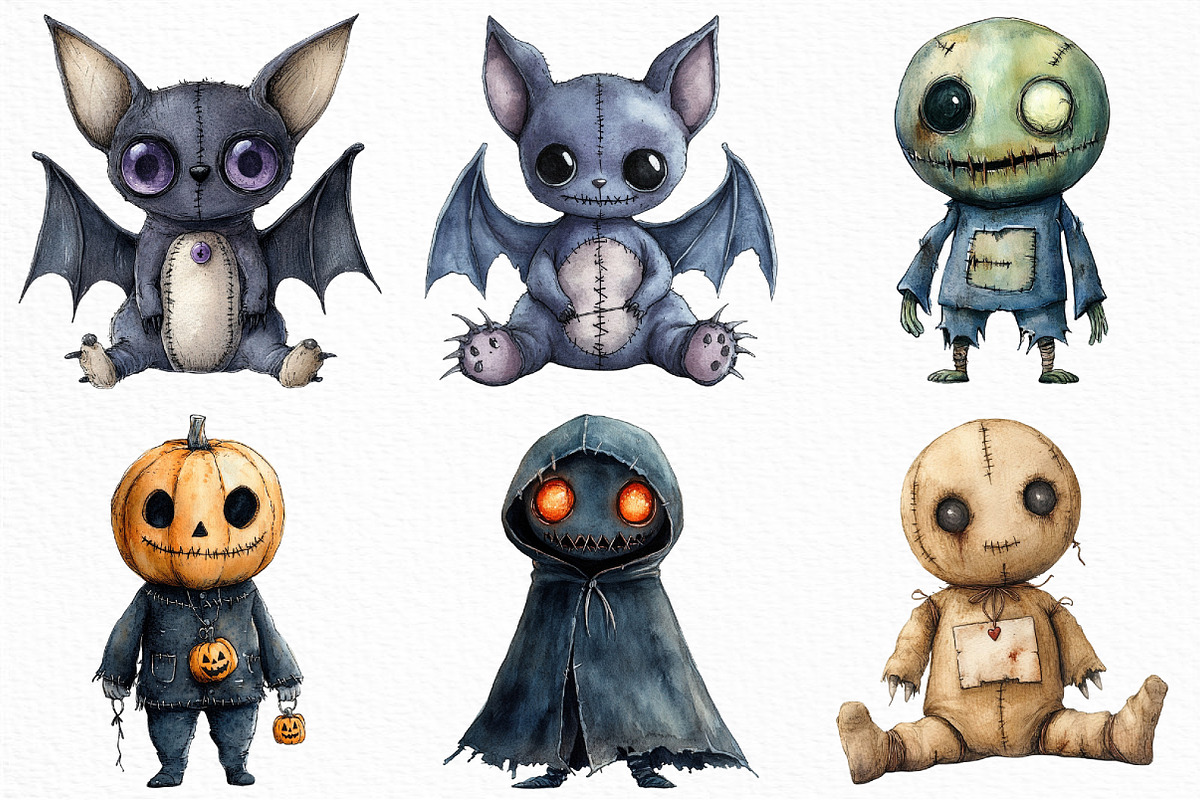 Halloween Gothic Voodoo Doll Clipart, an Illustration by Craft Nest (Photo 3 of 6)