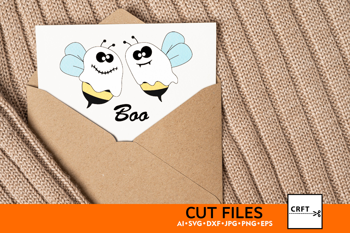 Halloween Boo Bees Bundle 10 Designs, an Illustration by LaserCutano (Photo 8 of 8)