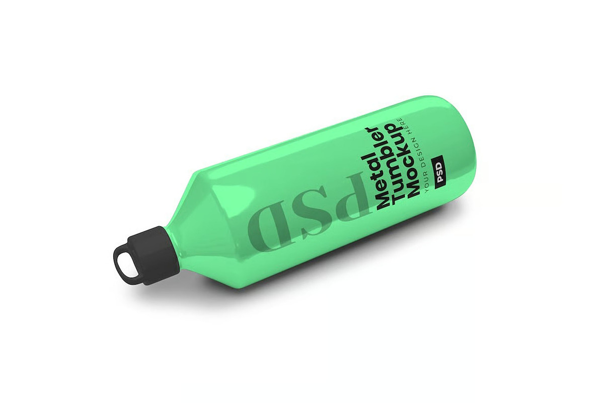 Metal Bottle Tumbler Mockup Template, a Household Mockup by DesignRushMarket (Photo 4 of 6)