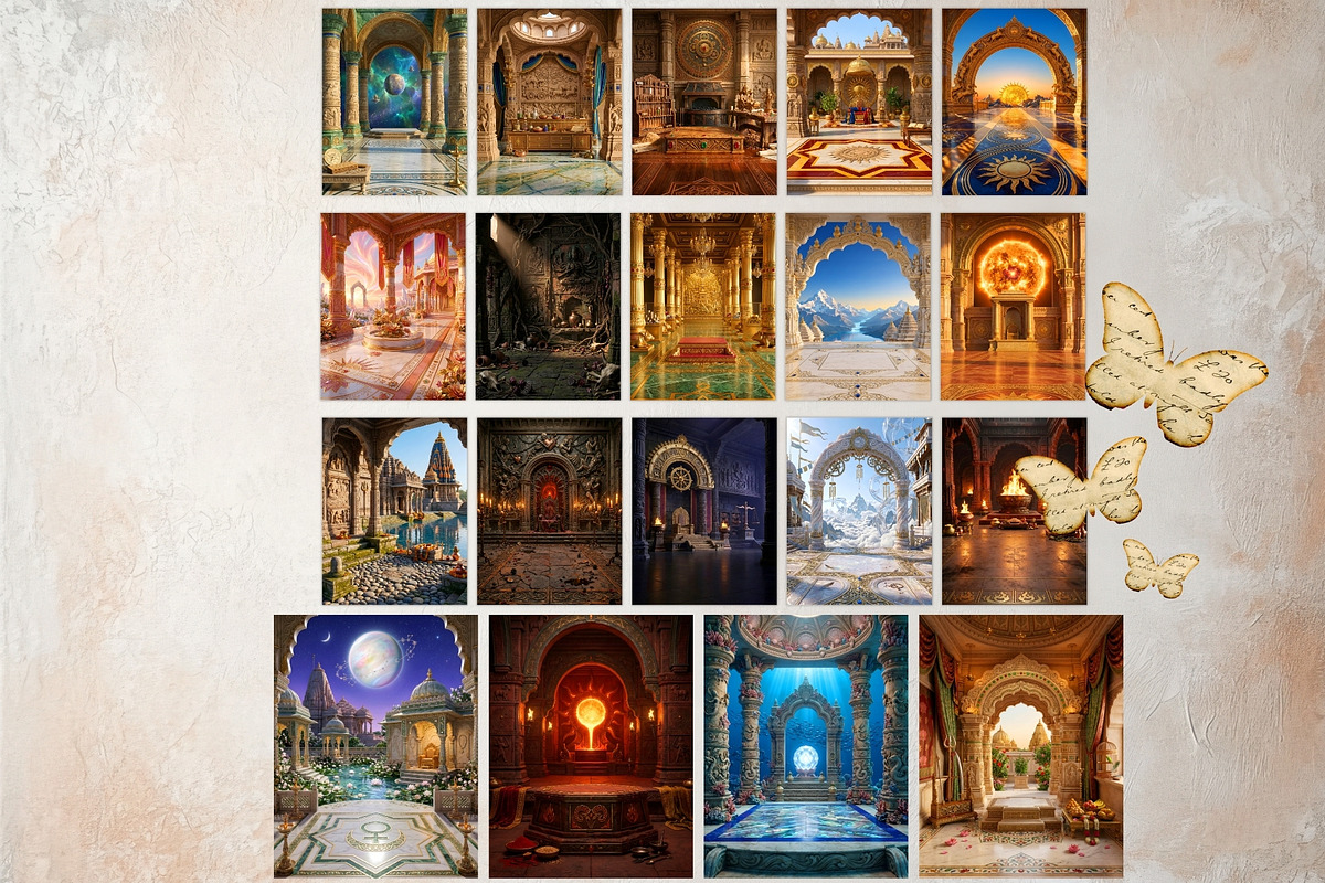 Hindu Mythology Temple Backdrops, a Decorative Illustration by ThatsDesignArt (Photo 10 of 14)