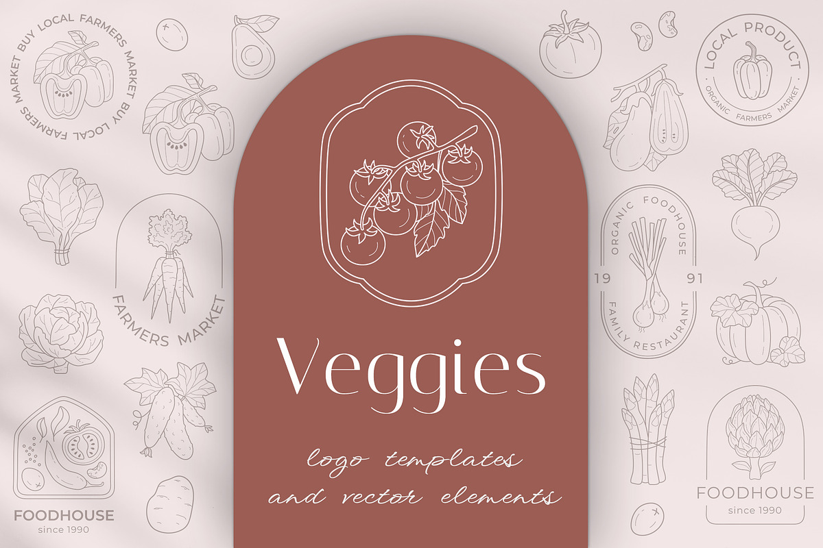 Veggies logo elements and templates, a Graphic by Vasylyka (Photo 1 of 11)
