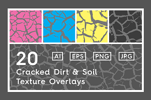 20 Cracked Dirt Texture Overlays