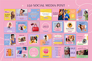 150 Instagram Posts Canva Templates, a Templates & Theme by TemplateCastleStore (Thumbnail 2 of 10)