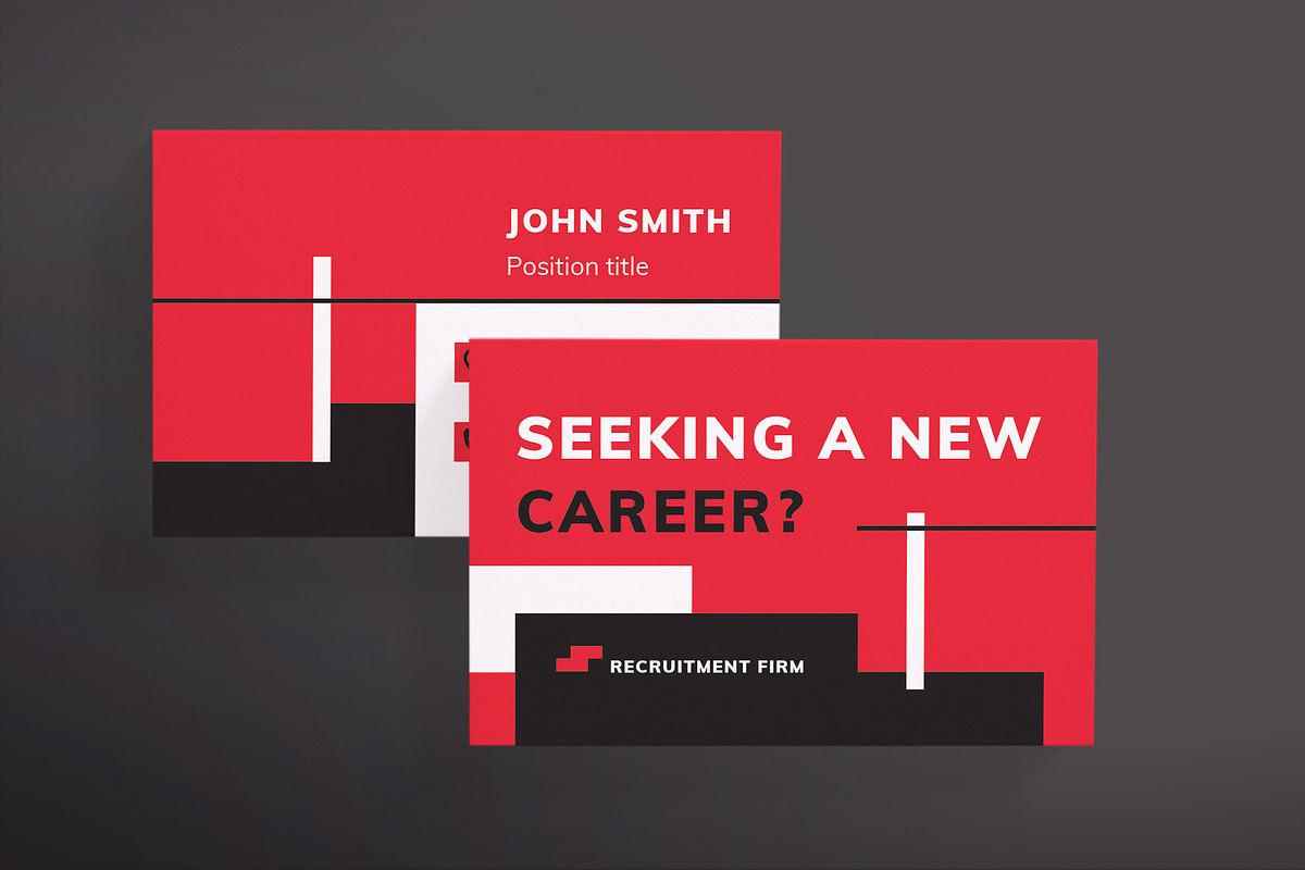Recruitment Firm Business Card, a Business Card Template by TemplatesNow!