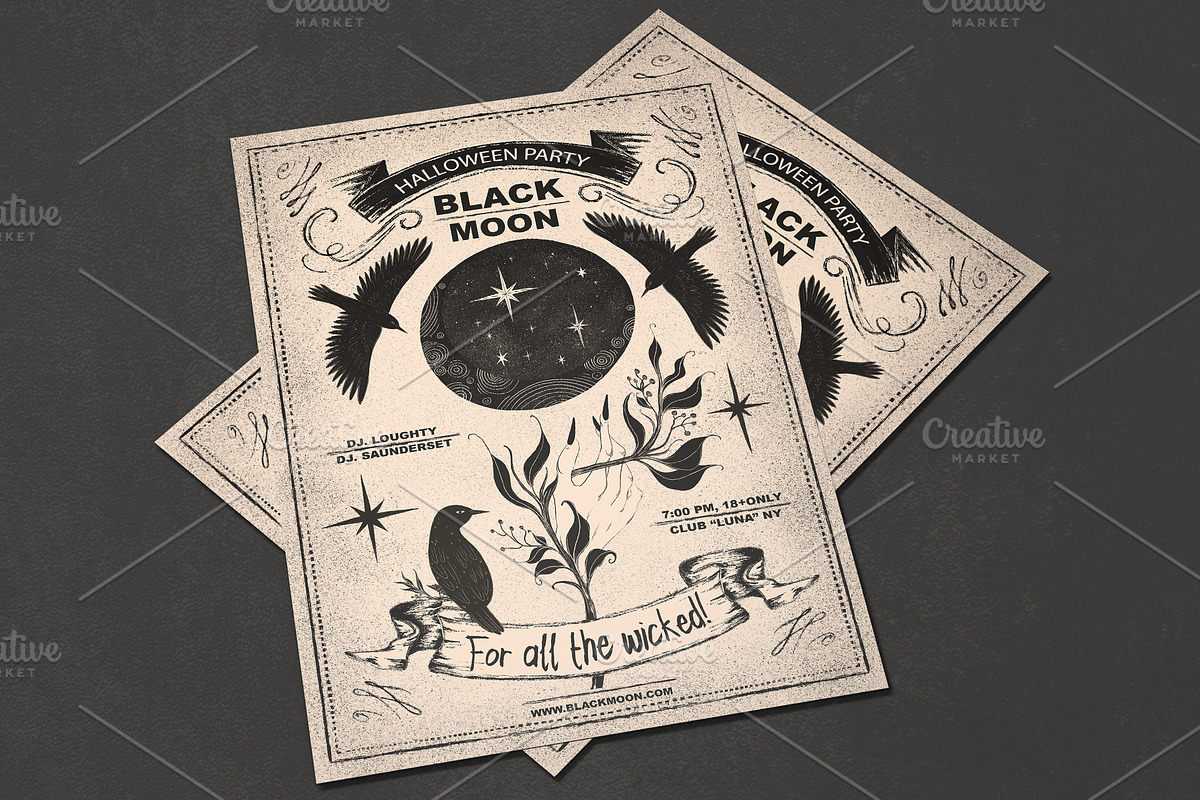 Black Moon Halloween Poster, a Flyer Template by Lidiebug (Photo 1 of 2)