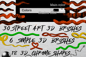 3D Graffiti Procreate Brushes