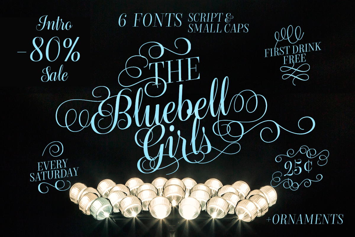 Bluebell - 6 fonts -Sale