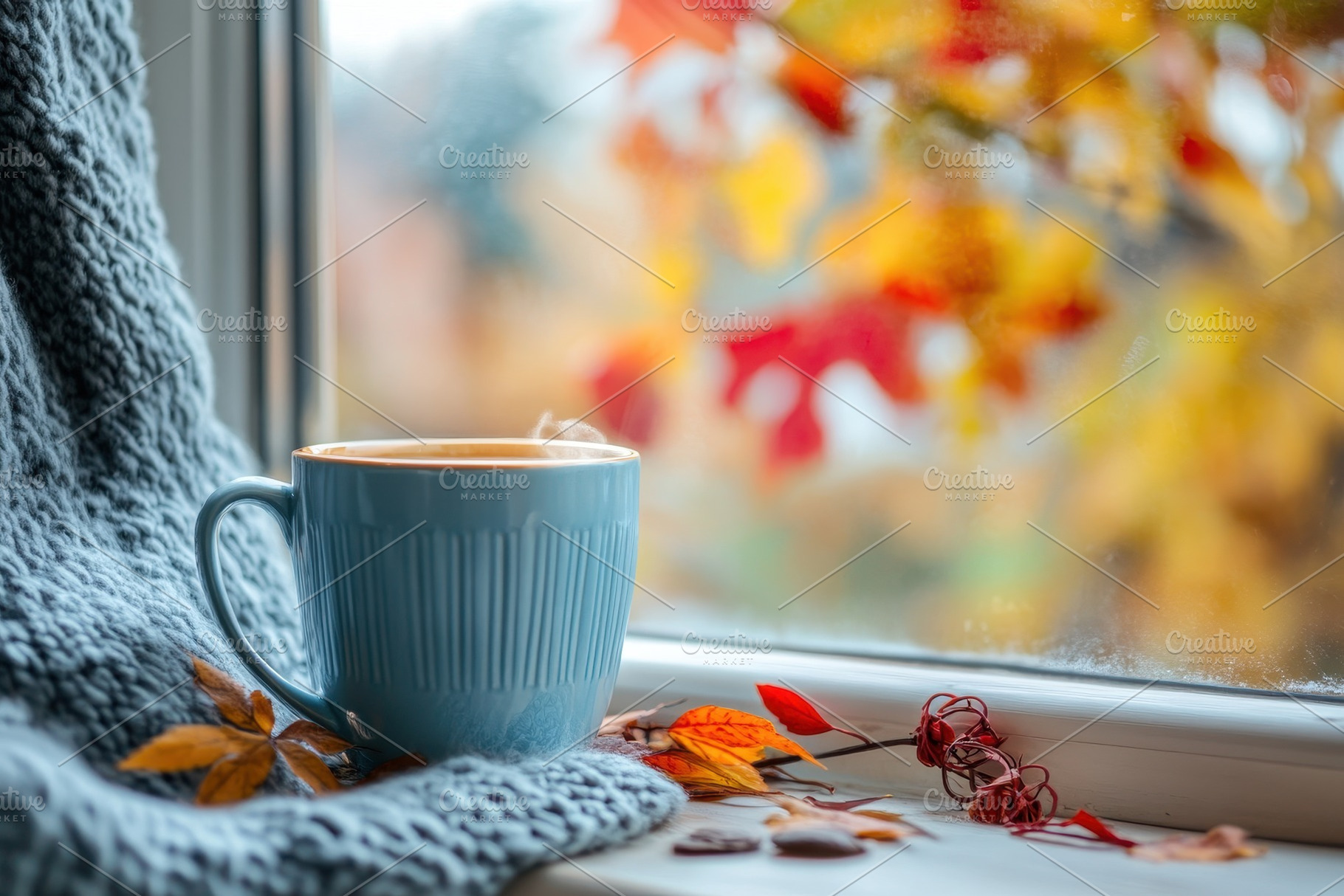 Cozy up with a cup of hot tea, a Photo by Pavel_design